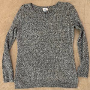 Old Navy Classic Crewneck Sweater | Grey Marl | Side Slits | Large
